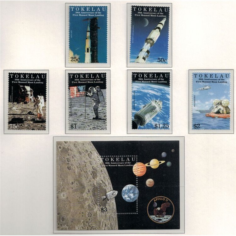 TOKELAU 1999 Moonlanding anniversary 6v + 1 BF MNH**