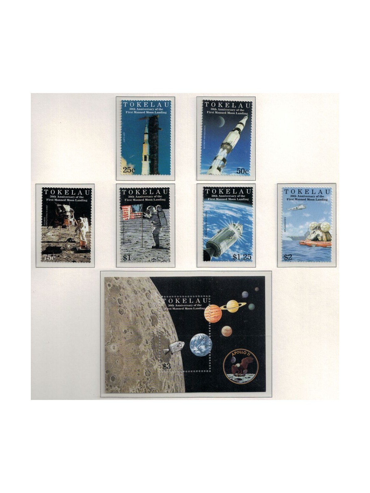TOKELAU 1999 Moonlanding anniversary 6v + 1 s/s MNH**