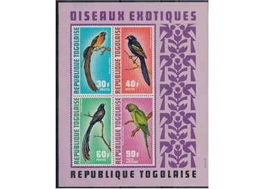 TOGO 1972 Fauna, uccelli esotici 1 BF MNH**