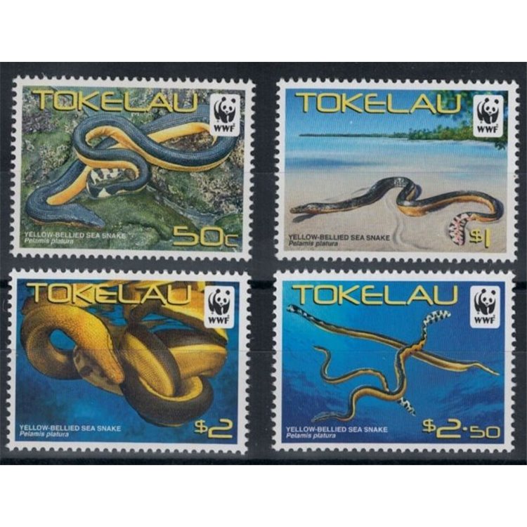 TOKELAU 2011 WWF, Yellow sea snake 4v