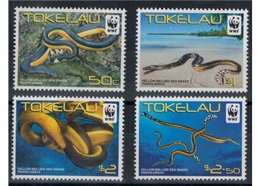 TOKELAU 2011 WWF, Yellow sea snake 4v