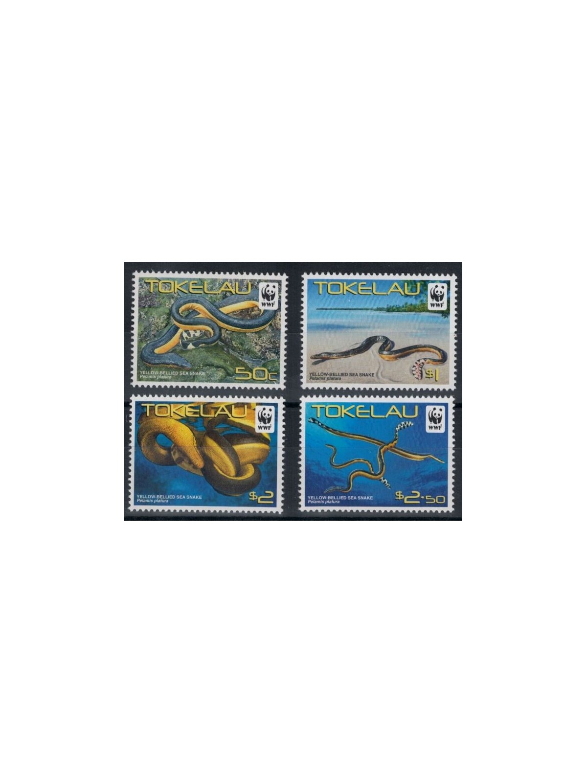 TOKELAU 2011 WWF, Yellow sea snake 4v