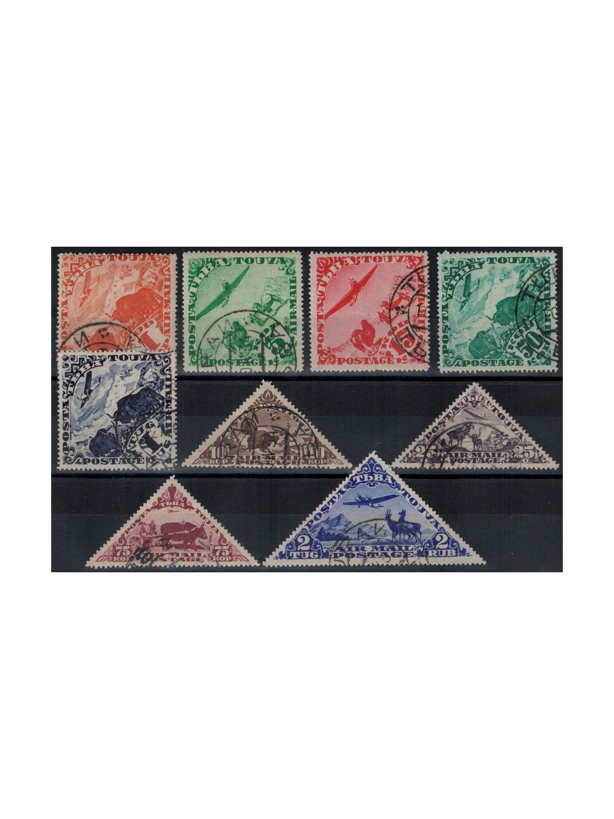 TOUVA 1934 Various subjects, airmail 9v used
