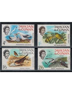 TRISTAN DA CUNHA 1968 Birds 4 v