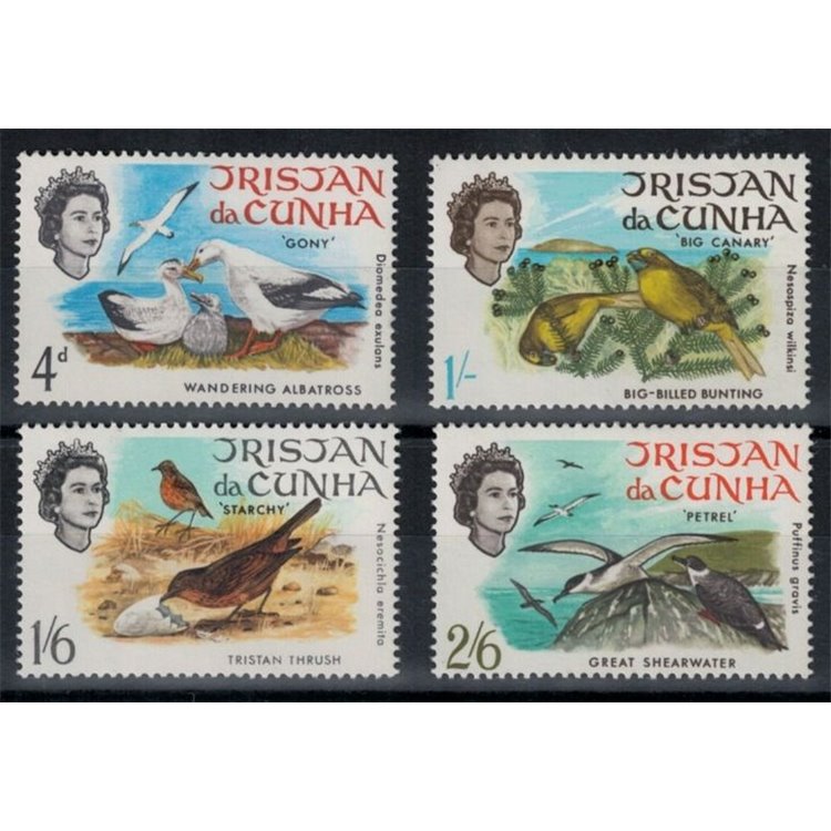 TRISTAN DA CUNHA 1968 Uccelli - Birds 4 v