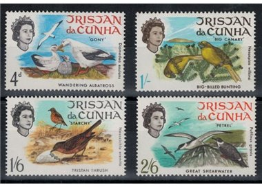 TRISTAN DA CUNHA 1968 Birds 4 v