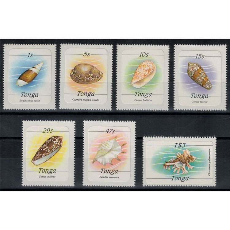 TONGA 1984 Serie ordinaria (conchiglie) 7v MNH**