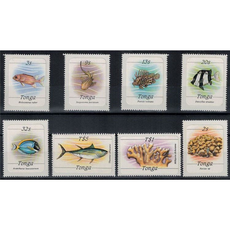 TONGA 1984 Ordinary series (fish) 8v MNH**