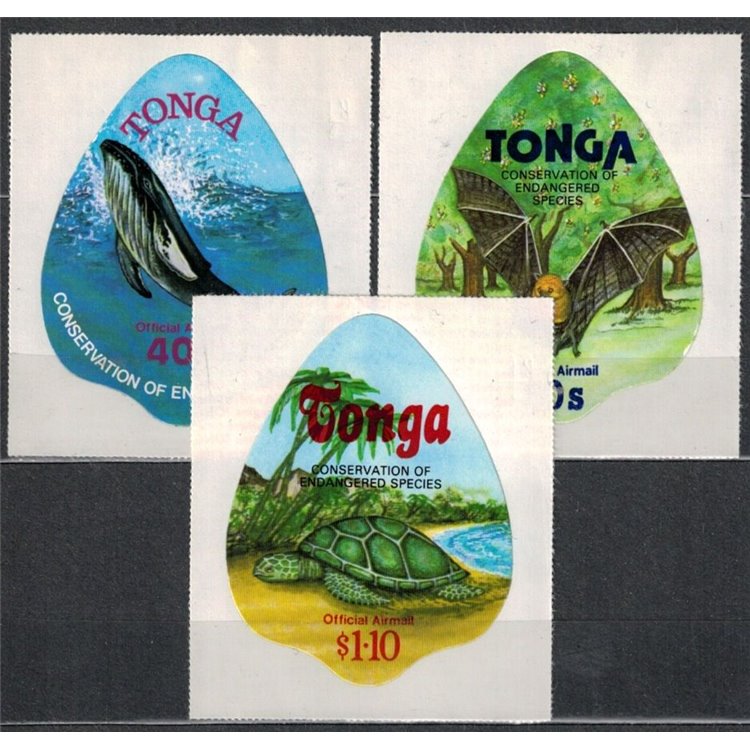 TONGA 1978 Endangered animals (On service) 3v MNH**