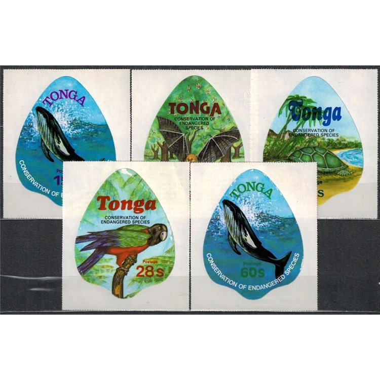 TONGA 1978 Endangered animals 5v MNH**