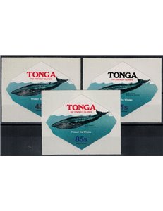 TONGA 1977 Whales (On service) 3v MNH**
