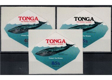 TONGA 1977 Whales (On service) 3v MNH**