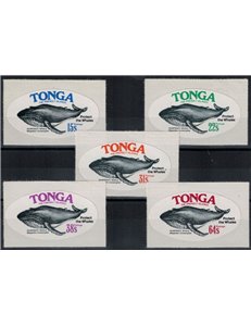 TONGA 1977 Balene 5v MNH**