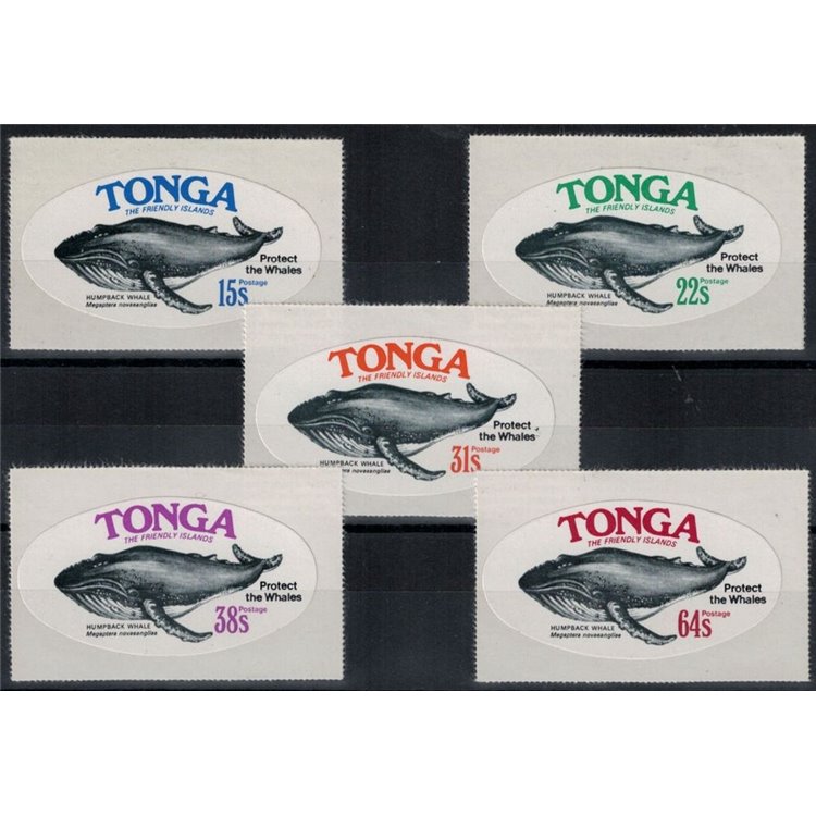 TONGA 1977 Balene 5v MNH**