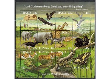 TONGA 1987 Conservazione della natura 12v MNH**
