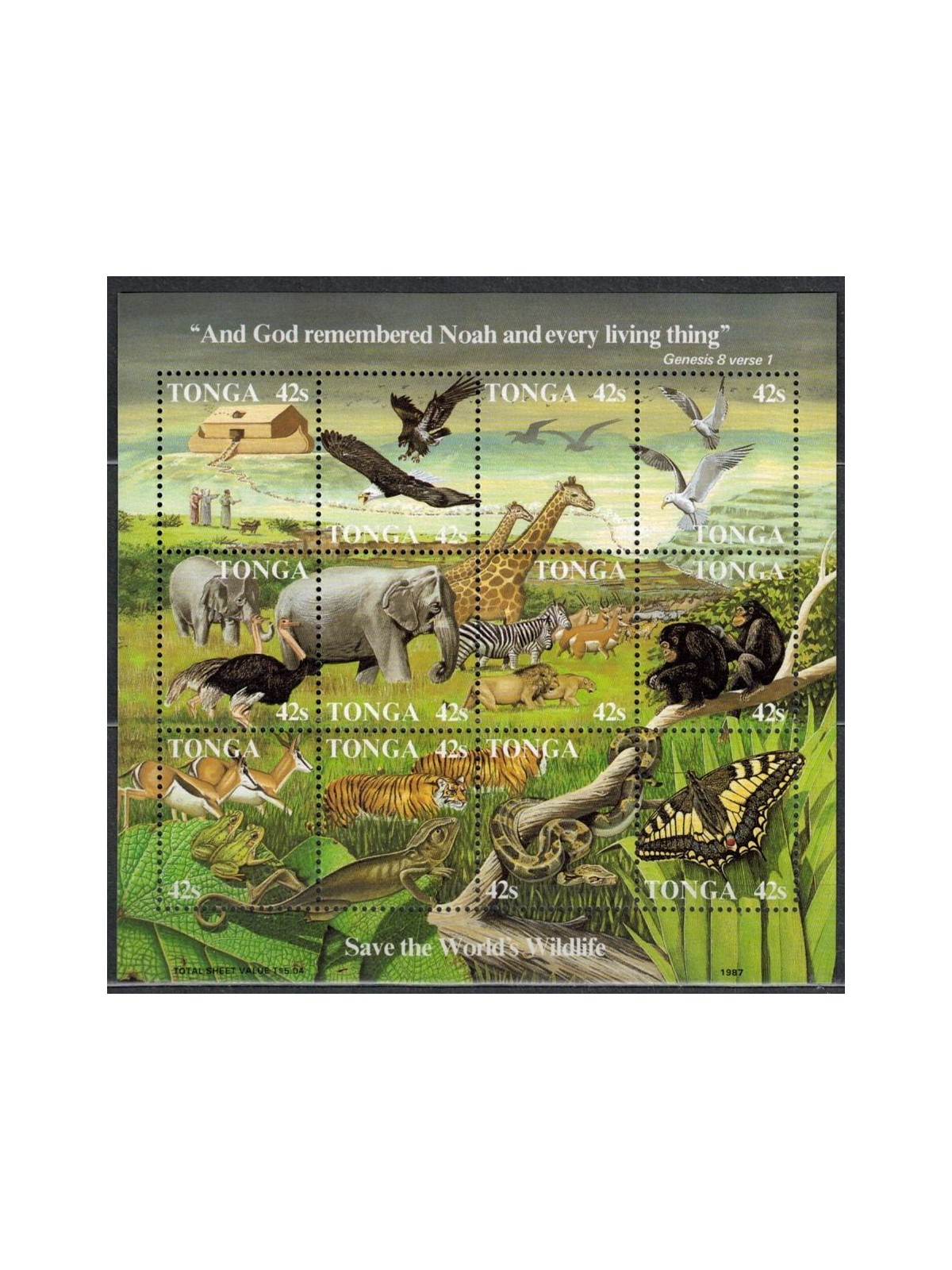 TONGA 1987 Nature Conservation 12v MNH**