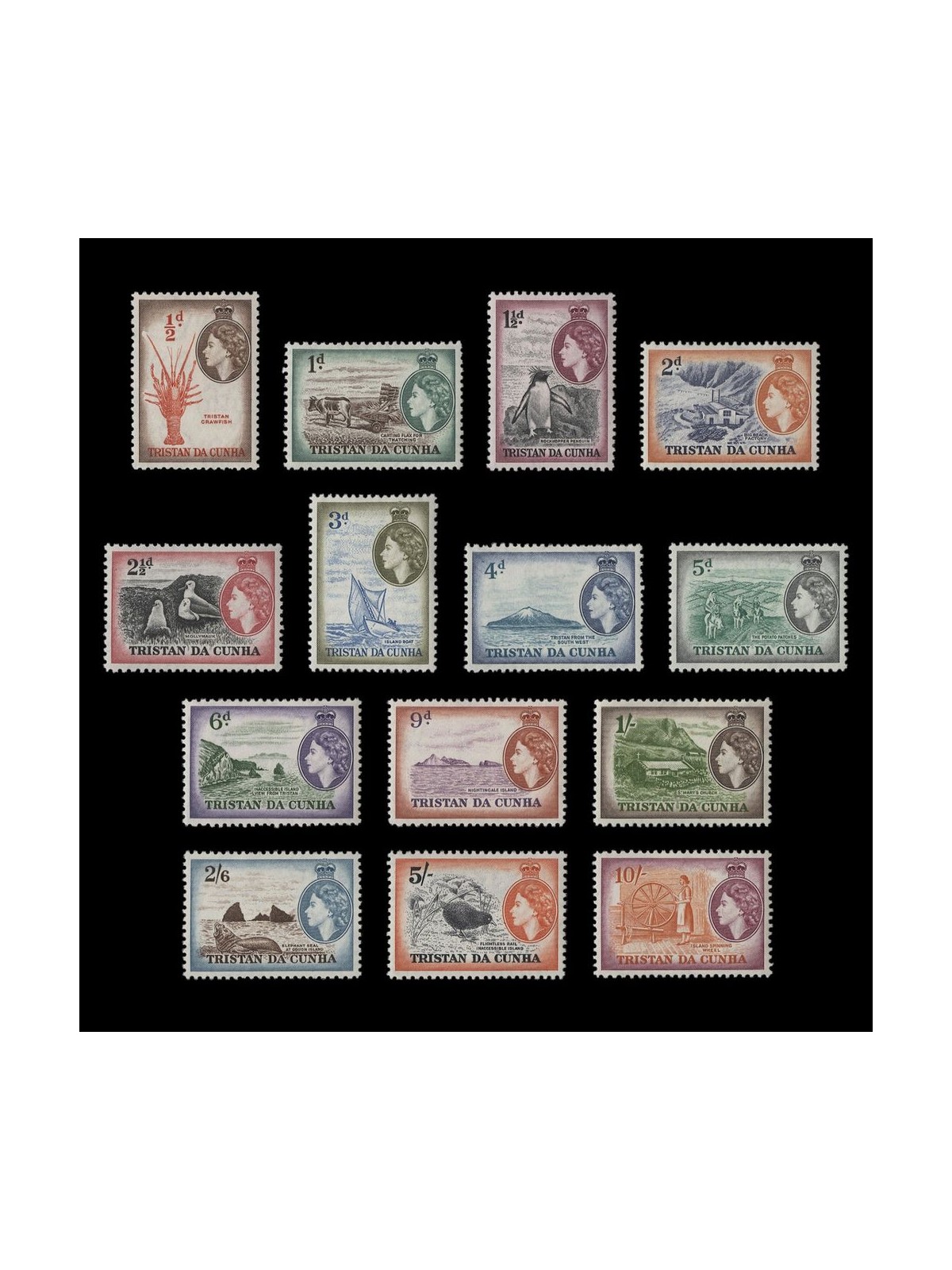 TRISTAN DA CUNHA 1953 Ordinary series 14v MNH**