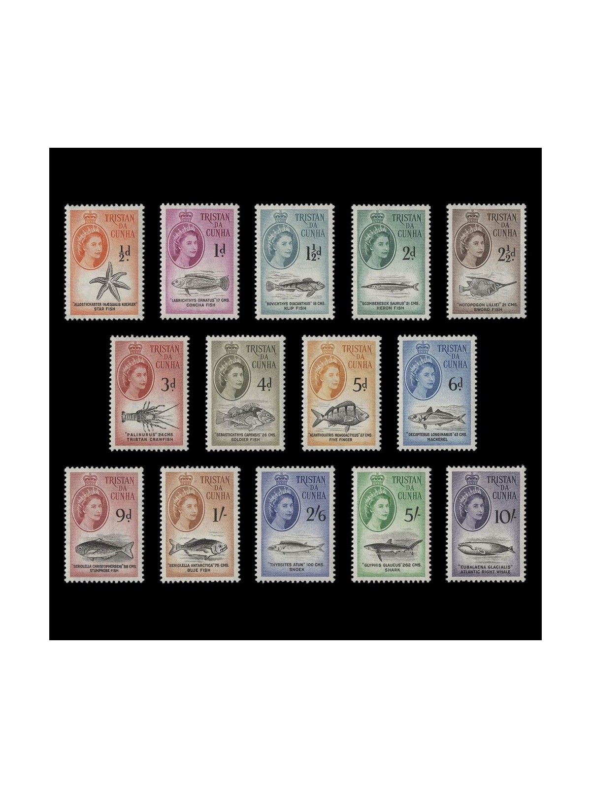 TRISTAN DA CUNHA 1960 Serie ordinaria - Definitives 14v MNH**