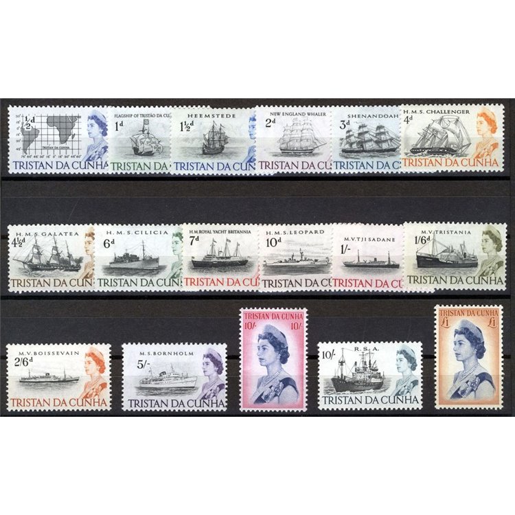 TRISTAN DA CUNHA 1965 Ordinary series - Definitives 17v MNH**