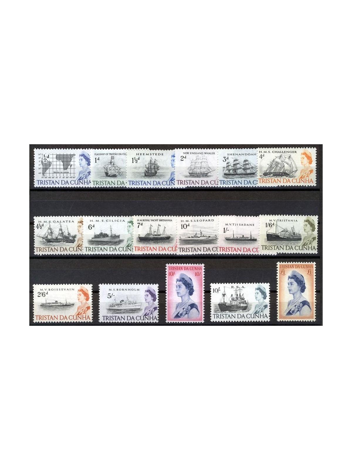 TRISTAN DA CUNHA 1965 Serie ordinaria - Definitives 17v MNH**
