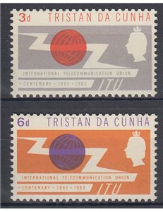 TRISTAN DA CUNHA 1965 International Telecommunication Union 2v MNH**