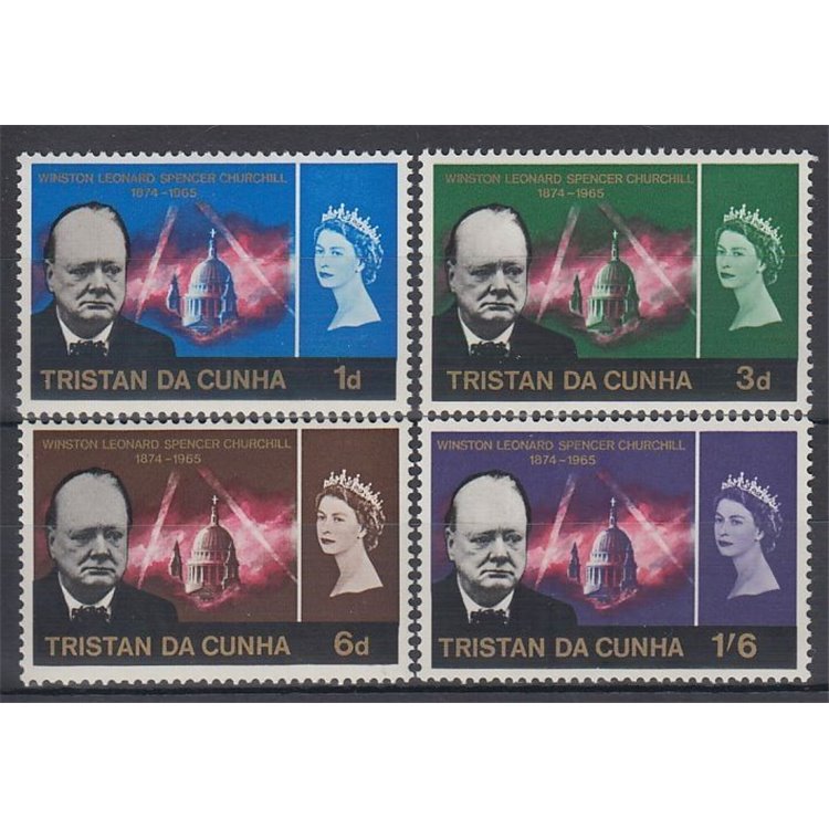 TRISTAN DA CUNHA 1966 Sir Winston Churchill 4v MNH**