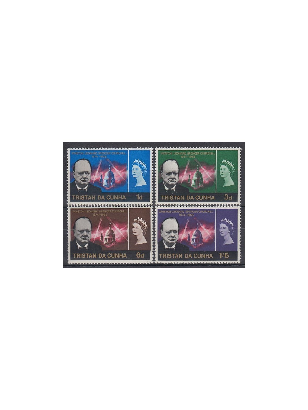 TRISTAN DA CUNHA 1966 Sir Winston Churchill 4v MNH**