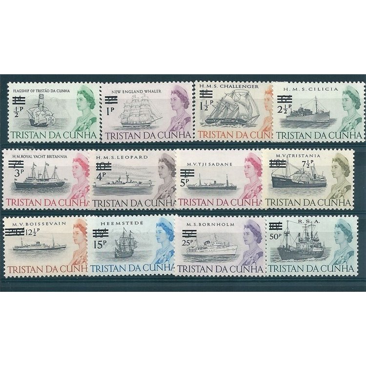 TRISTAN DA CUNHA 1971 Ordinary series - Definitives 12v MNH**
