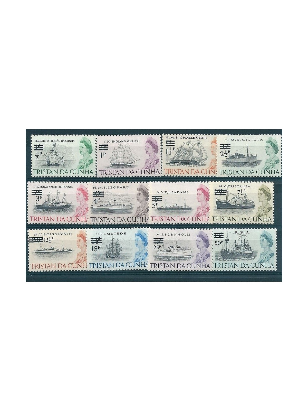TRISTAN DA CUNHA 1971 Ordinary series - Definitives 12v MNH**