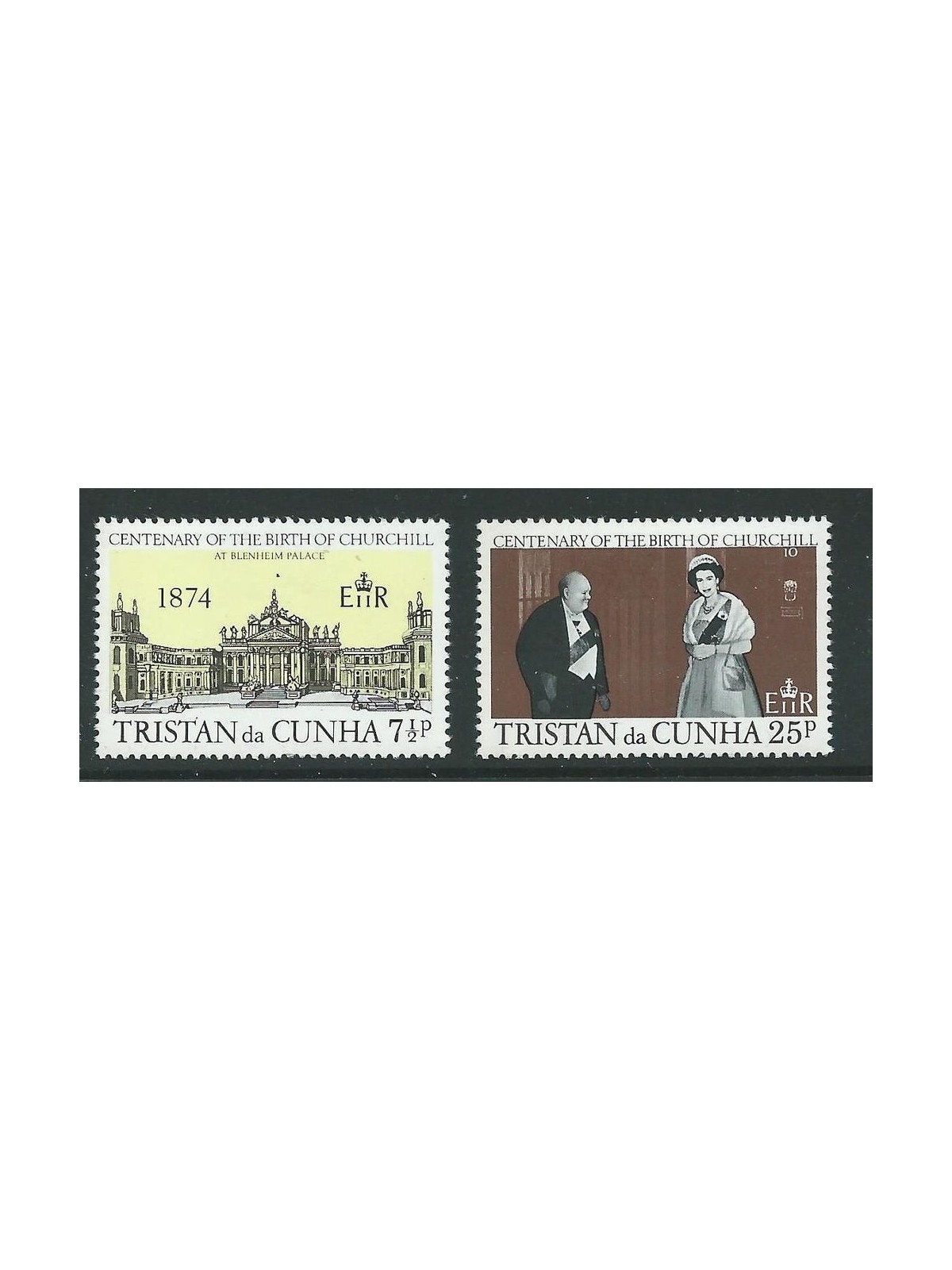 TRISTAN DA CUNHA 1974 Sir Winston Churchill 2v MNH**