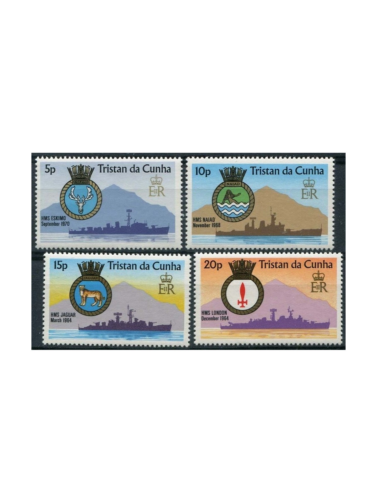 TRISTAN DA CUNHA 1977 Naval arms 4v MNH**