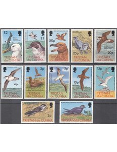 TRISTAN DA CUNHA 1977 Definitives, birds 12v MNH**