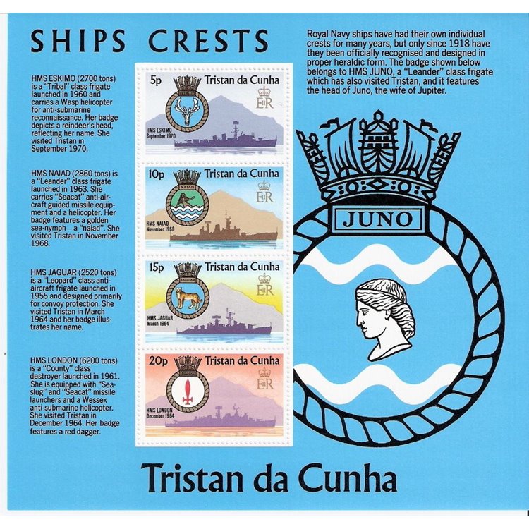TRISTAN DA CUNHA 1977 Naval arms 1 s/s MNH**