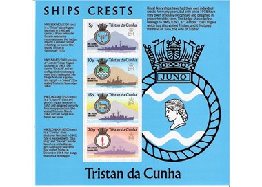 TRISTAN DA CUNHA 1977 Naval arms 1 BF MNH**
