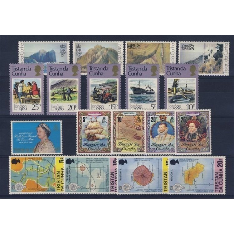 TRISTAN DA CUNHA 1980 Annata Completa 18v MNH**