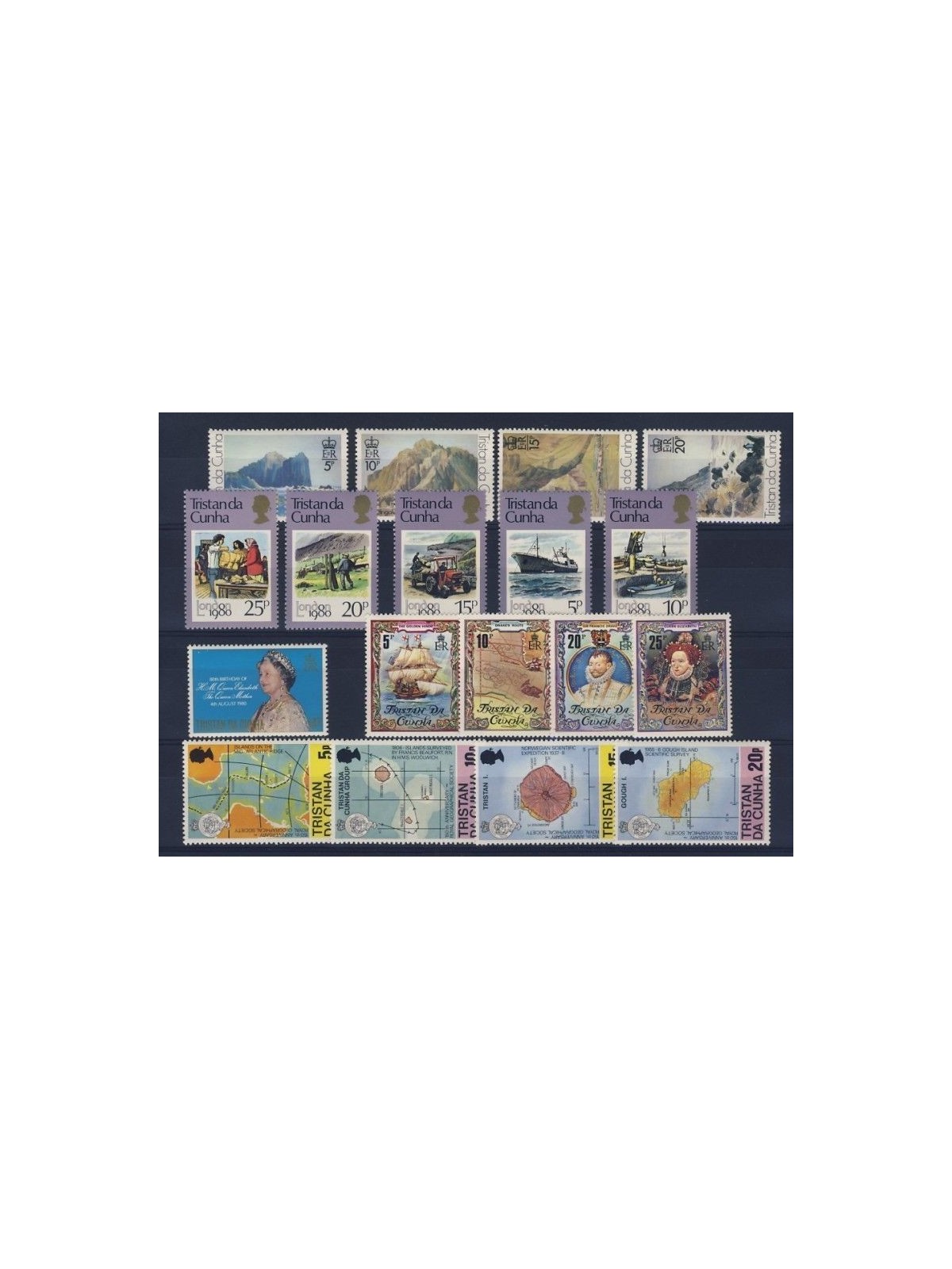 TRISTAN DA CUNHA 1980 Complete Vintage 18v MNH**