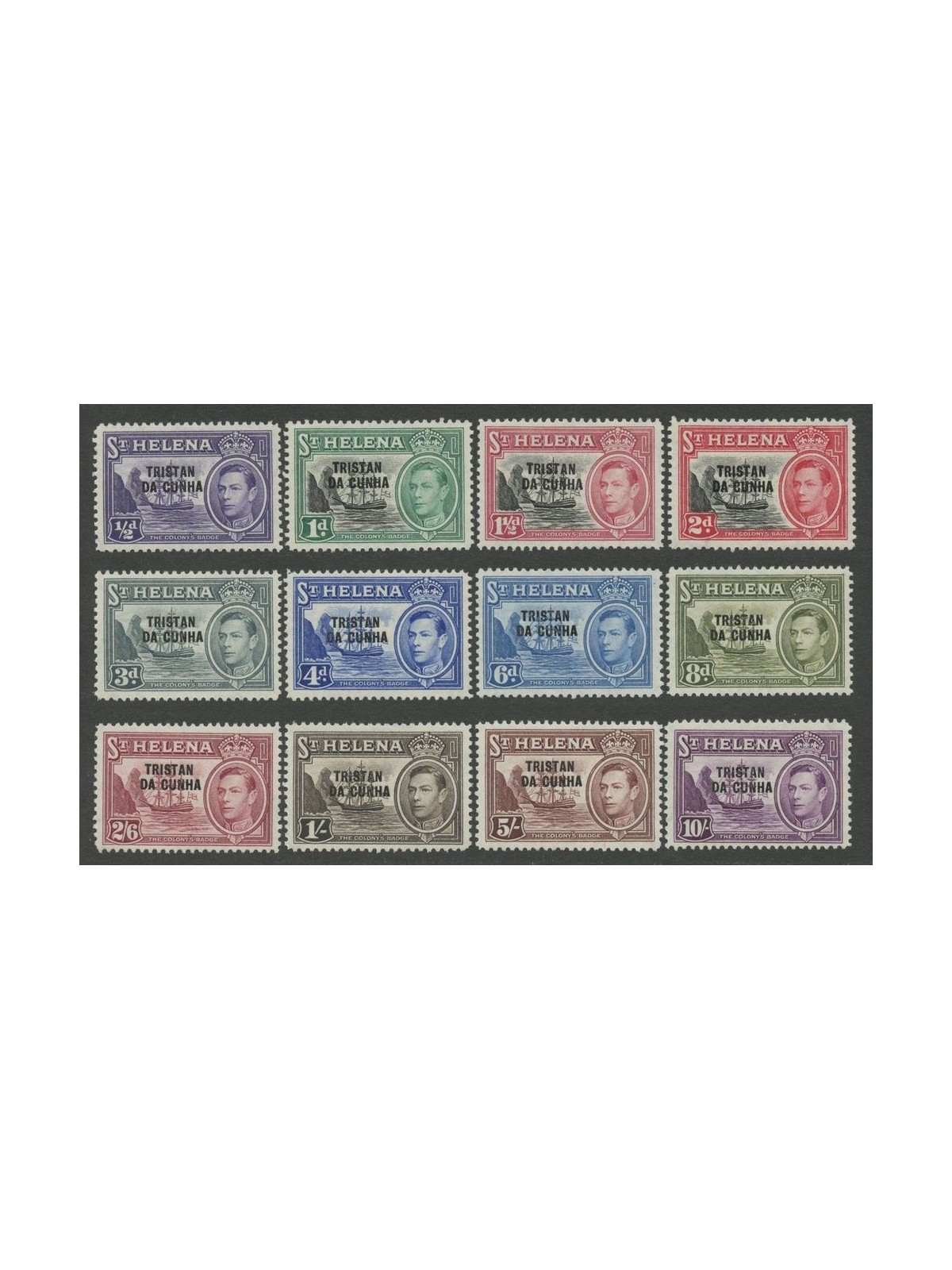 TRISTAN DA CUNHA 1952 Serie ordinaria - Definitives 12v MNH**