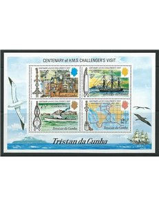TRISTAN DA CUNHA 1973 HMS Challenger 1 foglietto MNH**