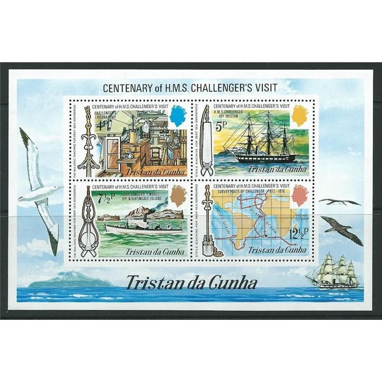 TRISTAN DA CUNHA 1973 HMS Challenger 1 sheet MNH**