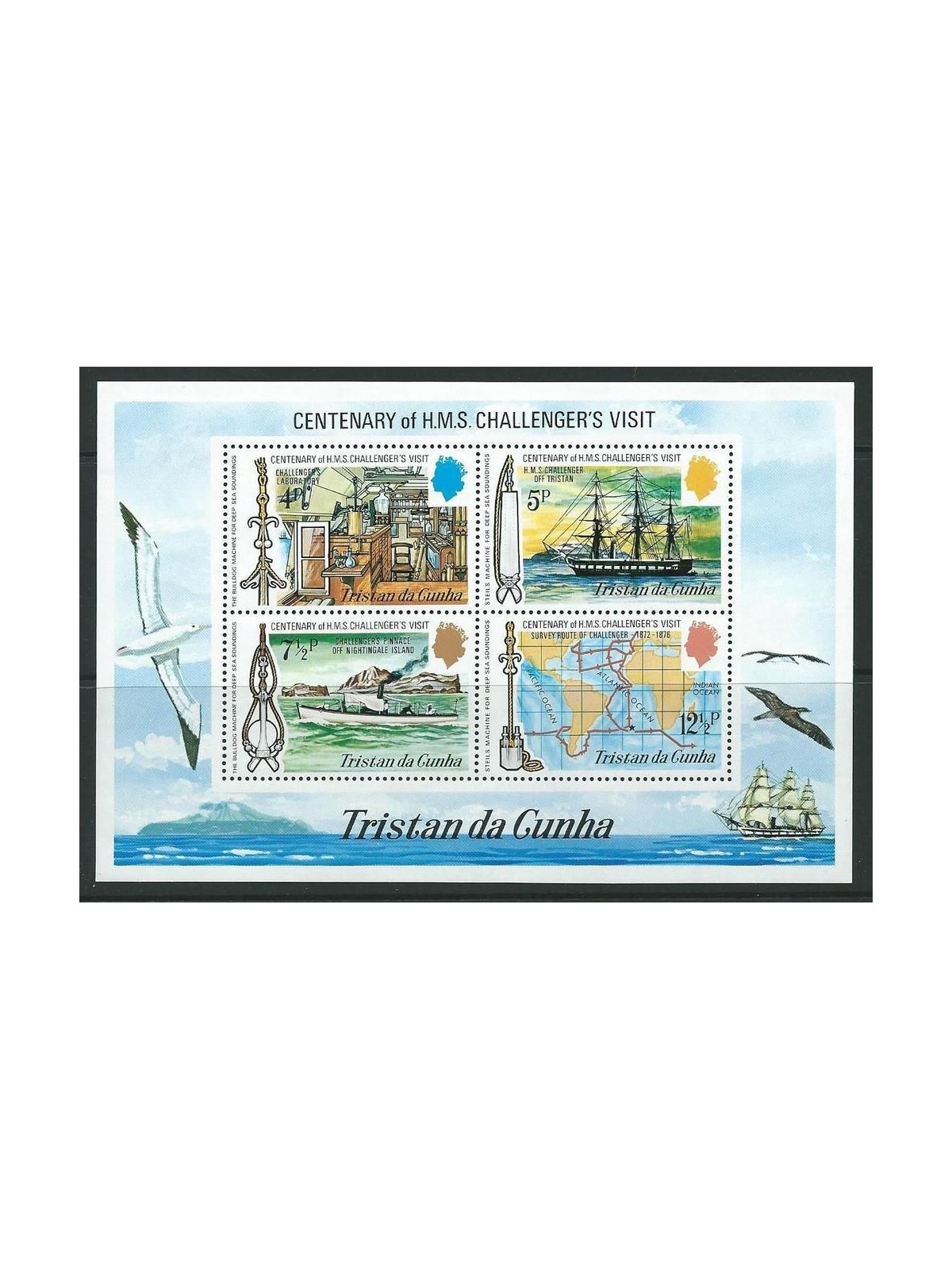 TRISTAN DA CUNHA 1973 HMS Challenger 1 sheet MNH**