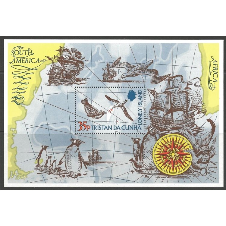 TRISTAN DA CUNHA 1974 Lonely Island 1 foglietto MNH**