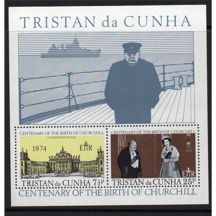 TRISTAN DA CUNHA 1974 Sir Winston Churchill 1 foglietto MNH**