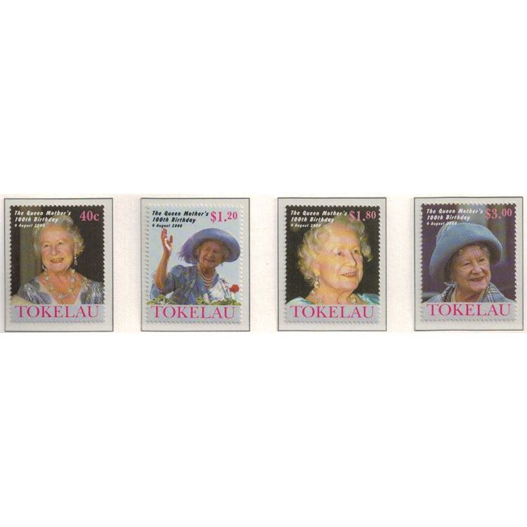 TOKELAU 2000 Queen mother 4v MNH**
