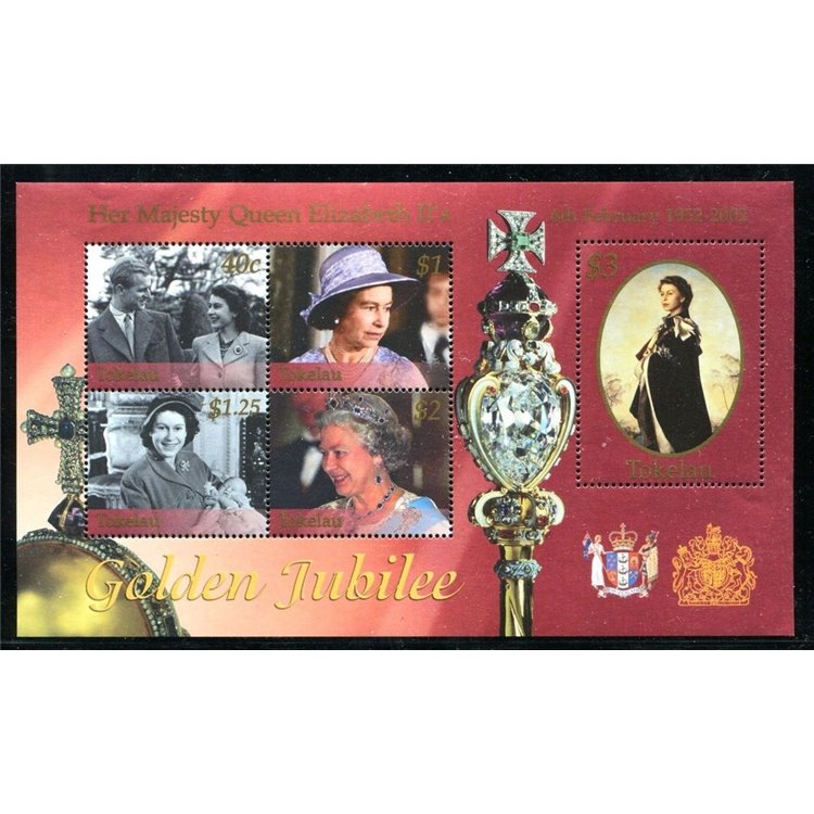 TOKELAU 2002 Golden jubilee 1 BF MNH**