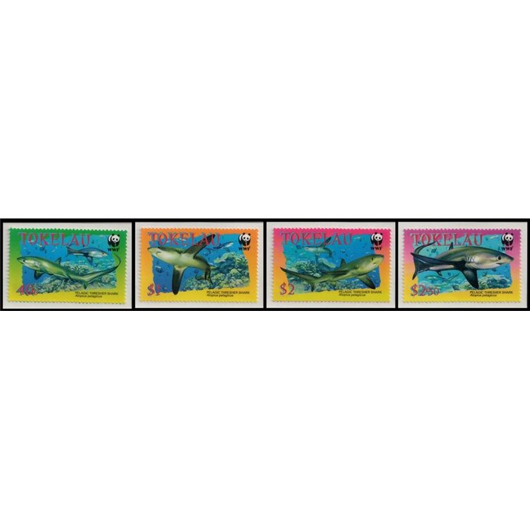 TOKELAU 2002 Sharks 4v MNH**