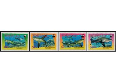 TOKELAU 2002 Sharks 4v MNH**
