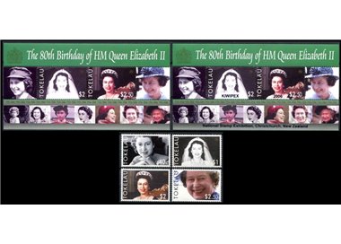 TOKELAU 2006 Elizabeth II 80th birthday 4v + 2 s/s MNH**