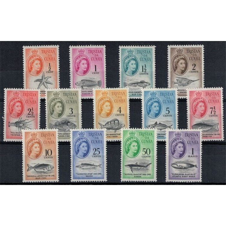TRISTAN DA CUNHA 1961 Ordinary series - Definitives, fish 13v MNH**