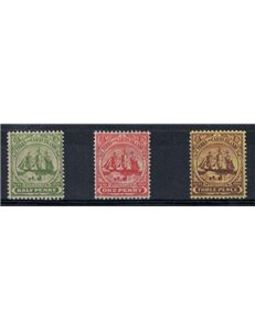 TURKS AND CAICOS 1905 Ordinary series 3v MNH**