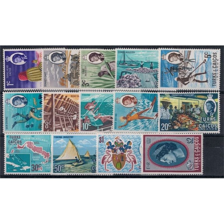 TURKS AND CAICOS 1971 Ordinary series 14v MNH**